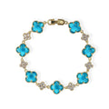 Caroberte Blue Trèfle Crystal Bracelet