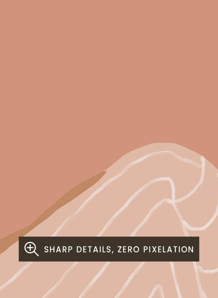 Warm minimalist woman art print by Casa Cartissi featuring soft peach tones and relaxed figure illustration. Contemporary modern wall poster with calm, sunlit aesthetic.