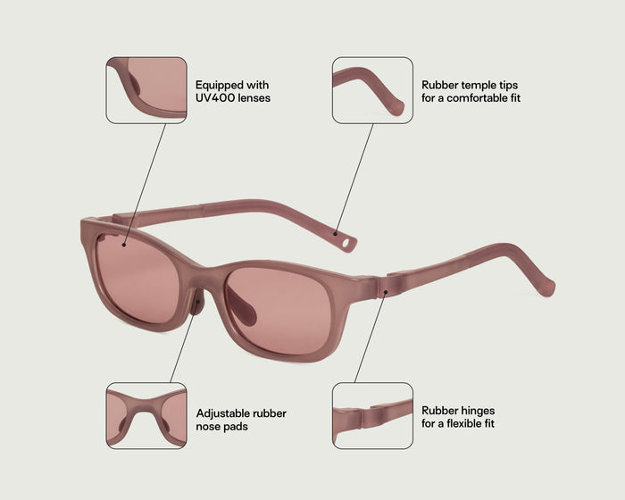 Mulberry::Casey Sunglasses rectangle Pink recycled polyester front