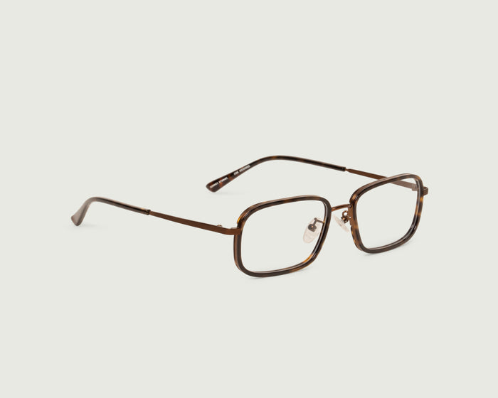 Bronze Tort::Cato Eyeglasses square Tort metal front diagonal