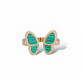 Célestine Peacock Green Malachite Butterfly Open Ring