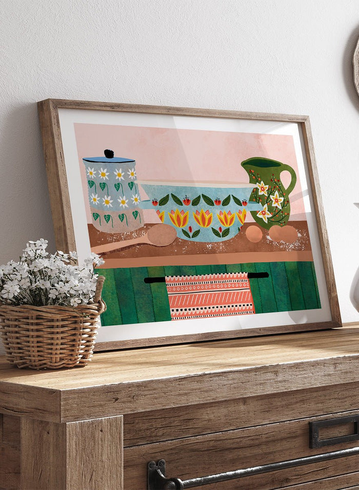 Ceyda Alasar - Charming Folk Kitchen Art Print_Sugar & Canvas_Ceyda Alasar
