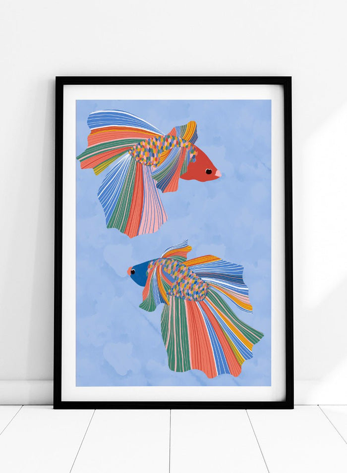 Ceyda Alasar - Colorful Betta Duo Art Print_Sugar & Canvas_Ceyda Alasar