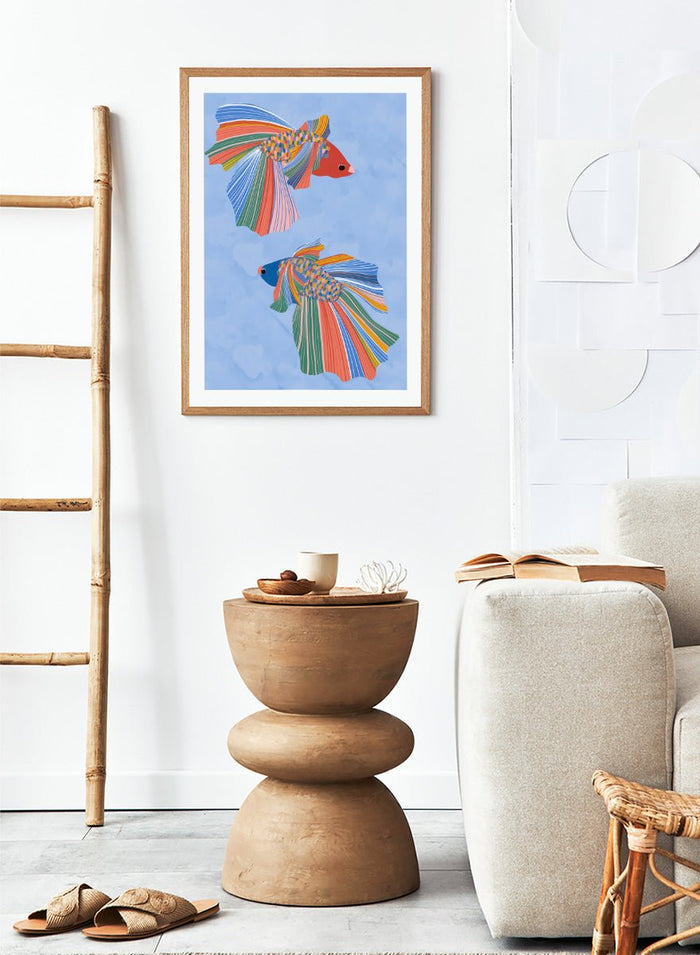 Ceyda Alasar - Colorful Betta Duo Art Print_Sugar & Canvas_Ceyda Alasar