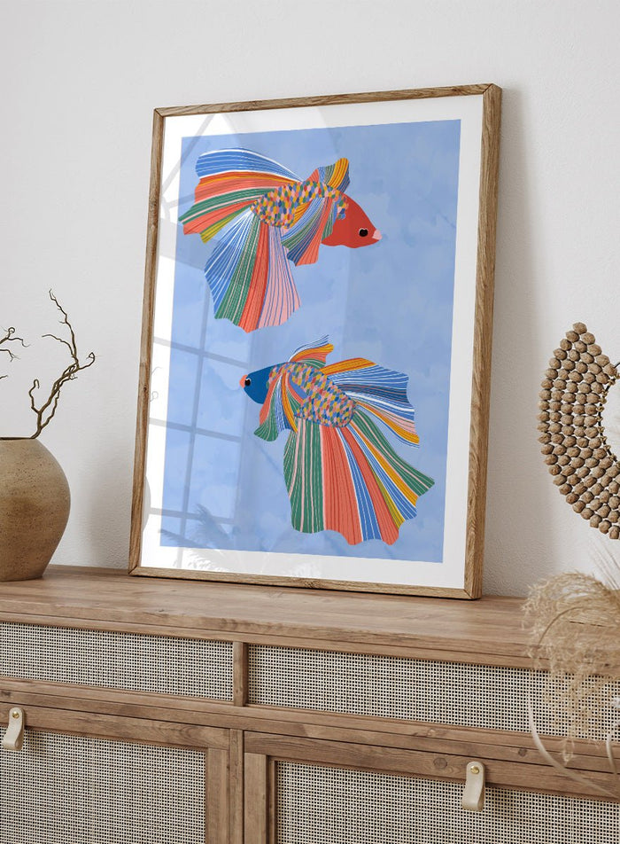 Ceyda Alasar - Colorful Betta Duo Art Print_Sugar & Canvas_Ceyda Alasar