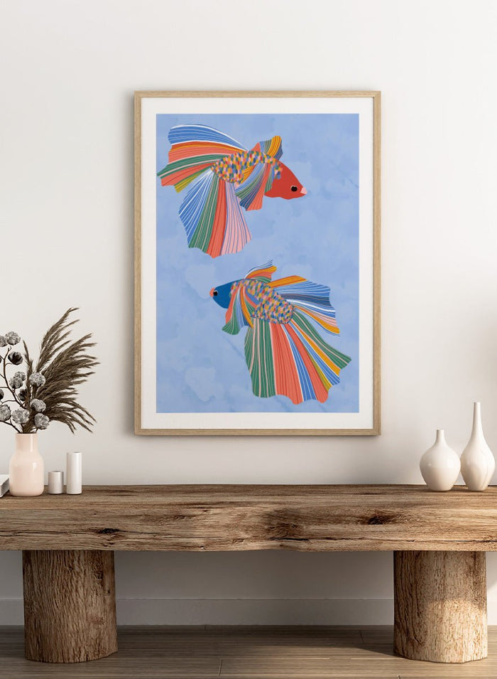 Ceyda Alasar - Colorful Betta Duo Art Print_Sugar & Canvas_Ceyda Alasar