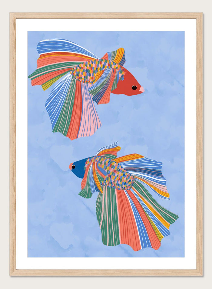 Ceyda Alasar - Colorful Betta Duo Art Print_Sugar & Canvas_Ceyda Alasar