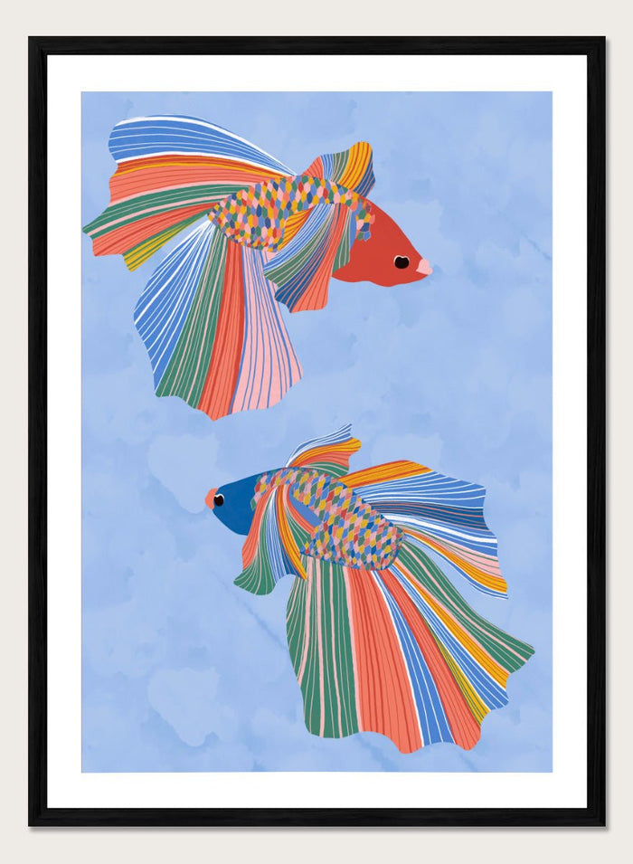 Ceyda Alasar - Colorful Betta Duo Art Print_Sugar & Canvas_Ceyda Alasar