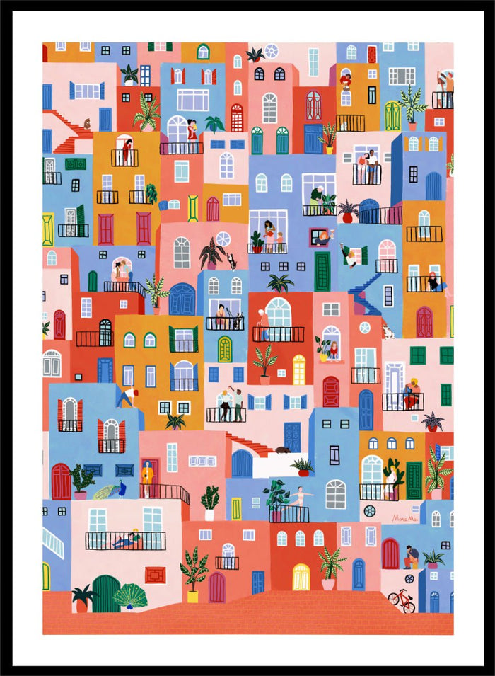 Ceyda Alasar - Colorful Town Life Art Print_Sugar & Canvas_Ceyda Alasar