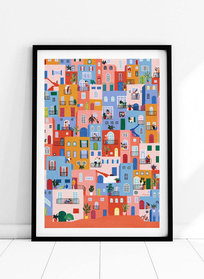 Ceyda Alasar - Colorful Town Life Art Print_Sugar & Canvas_Ceyda Alasar