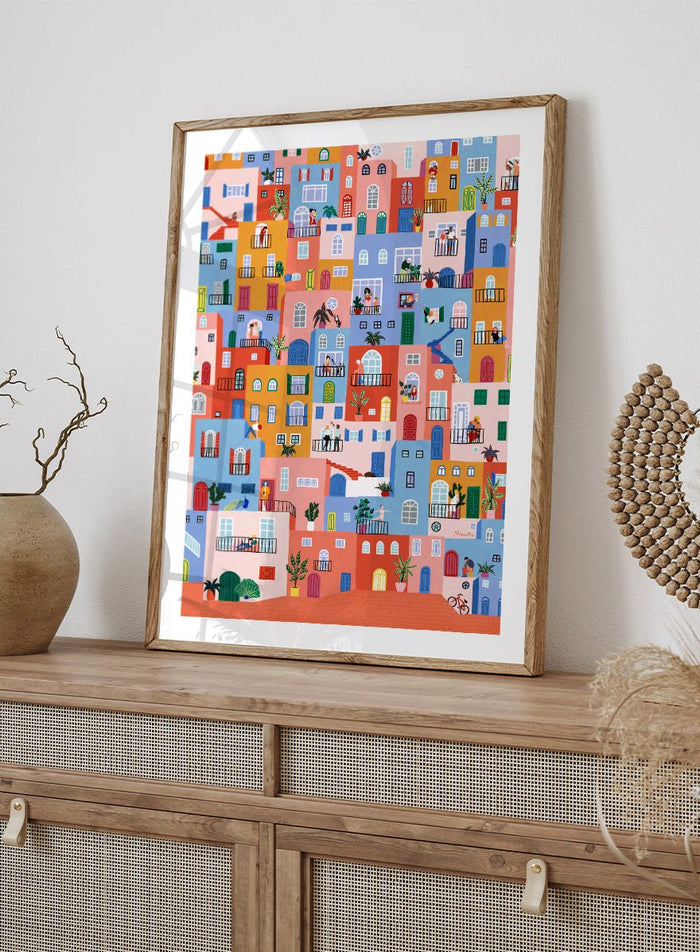 Ceyda Alasar - Colorful Town Life Art Print_Sugar & Canvas_Ceyda Alasar