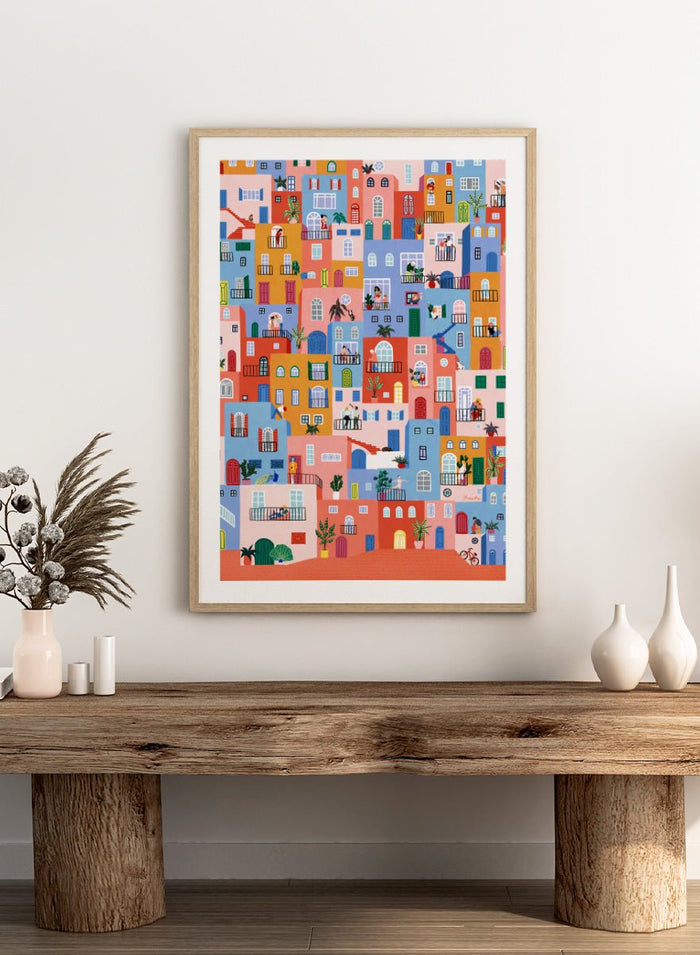 Ceyda Alasar - Colorful Town Life Art Print_Sugar & Canvas_Ceyda Alasar
