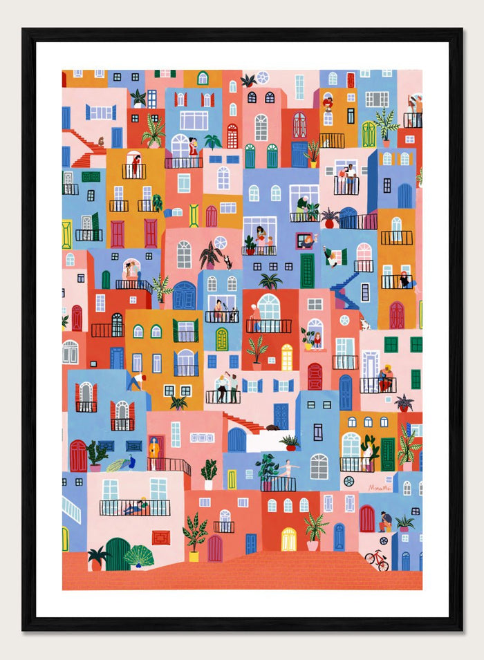 Ceyda Alasar - Colorful Town Life Art Print_Sugar & Canvas_Ceyda Alasar