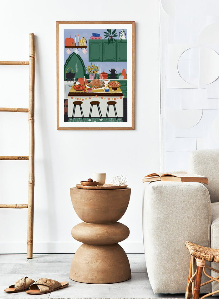 Ceyda Alasar - Cozy Thanksgiving Kitchen Art Print_Sugar & Canvas_Ceyda Alasar