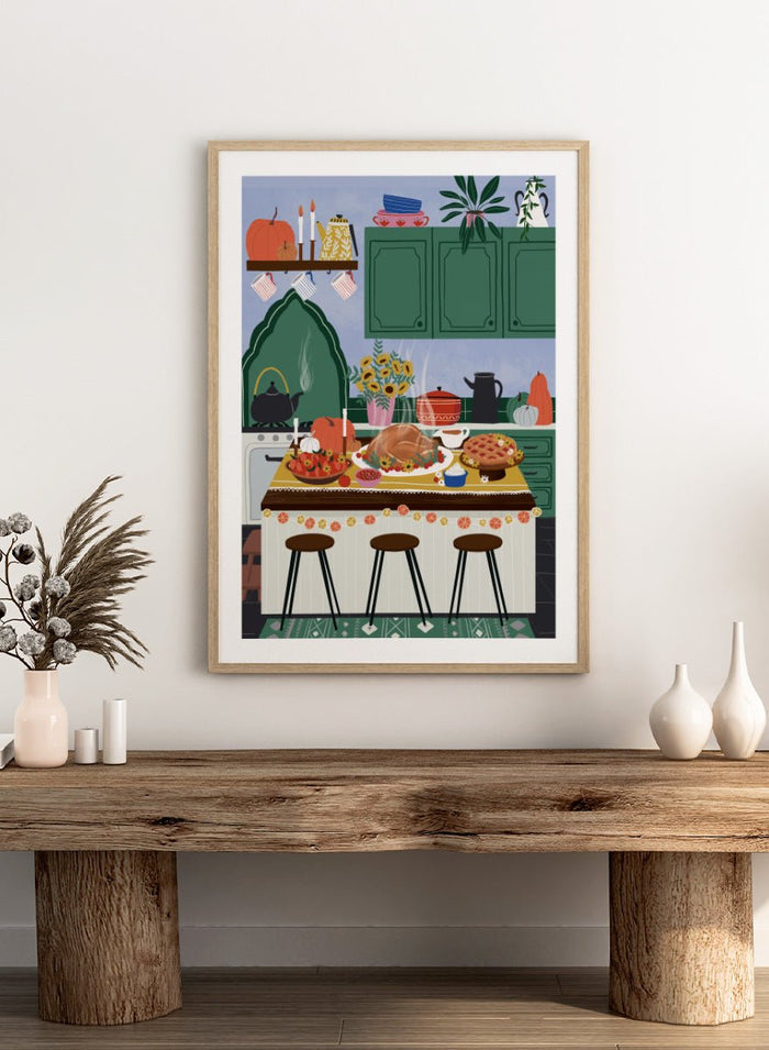 Ceyda Alasar - Cozy Thanksgiving Kitchen Art Print_Sugar & Canvas_Ceyda Alasar