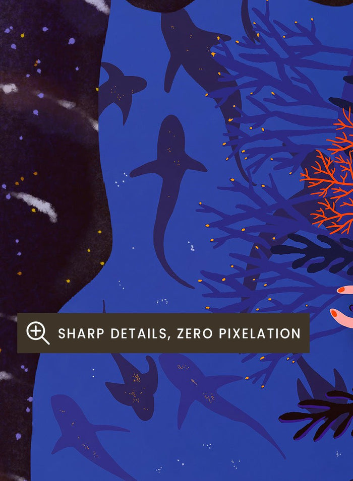 Ceyda Alasar - Diver and Whale Shark Art Print_Sugar & Canvas_Ceyda Alasar