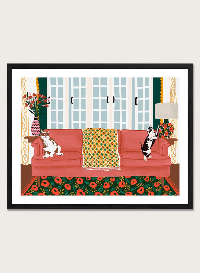Ceyda Alasar - Playful Cats Living Room Art Print_Sugar & Canvas_Ceyda Alasar