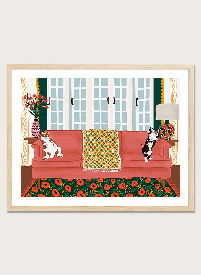 Ceyda Alasar - Playful Cats Living Room Art Print_Sugar & Canvas_Ceyda Alasar