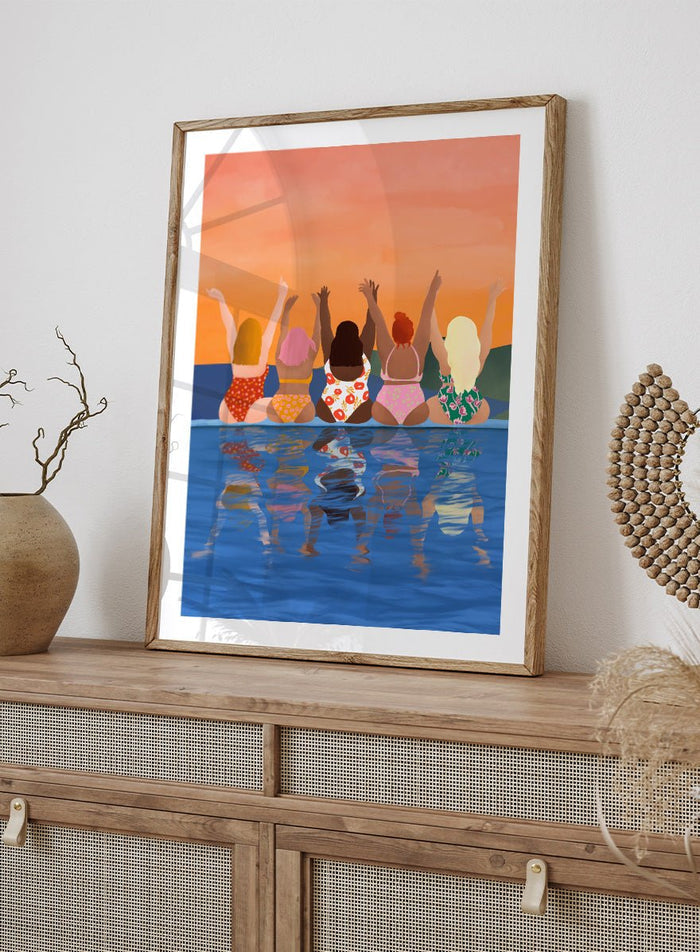 Ceyda Alasar - Summer Sunset Friends Art Print_Sugar & Canvas_Ceyda Alasar