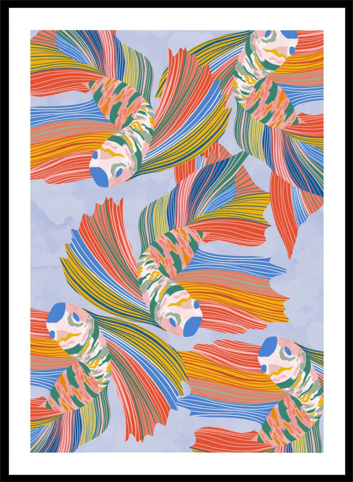 Ceyda Alasar - Vibrant Swirling Fish Pattern Art Print_Sugar & Canvas_Ceyda Alasar