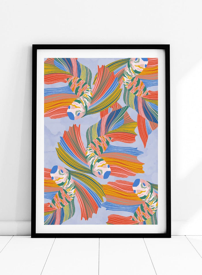 Ceyda Alasar - Vibrant Swirling Fish Pattern Art Print_Sugar & Canvas_Ceyda Alasar