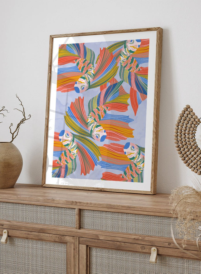 Ceyda Alasar - Vibrant Swirling Fish Pattern Art Print_Sugar & Canvas_Ceyda Alasar