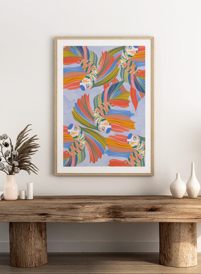 Ceyda Alasar - Vibrant Swirling Fish Pattern Art Print_Sugar & Canvas_Ceyda Alasar