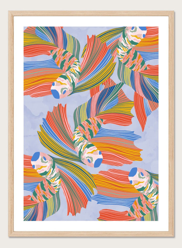 Ceyda Alasar - Vibrant Swirling Fish Pattern Art Print_Sugar & Canvas_Ceyda Alasar