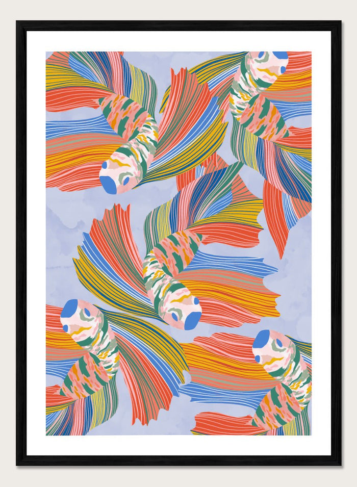 Ceyda Alasar - Vibrant Swirling Fish Pattern Art Print_Sugar & Canvas_Ceyda Alasar