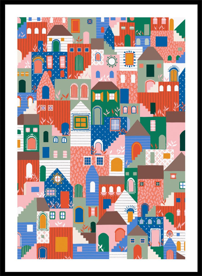 Ceyda Alasar - Whimsical Cityscape Charm Art Print_Sugar & Canvas_Ceyda Alasar