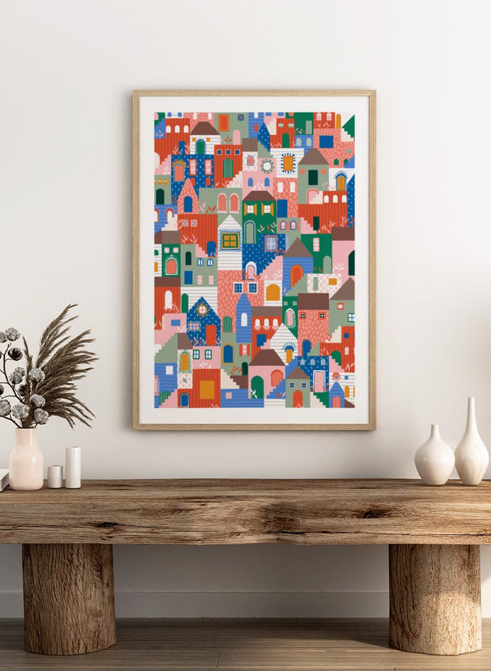 Ceyda Alasar - Whimsical Cityscape Charm Art Print_Sugar & Canvas_Ceyda Alasar