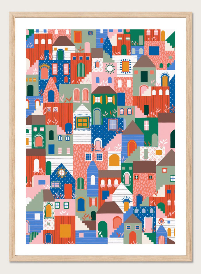 Ceyda Alasar - Whimsical Cityscape Charm Art Print_Sugar & Canvas_Ceyda Alasar