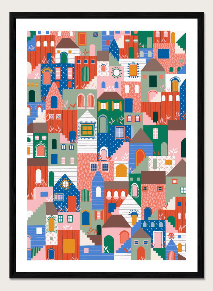 Ceyda Alasar - Whimsical Cityscape Charm Art Print_Sugar & Canvas_Ceyda Alasar