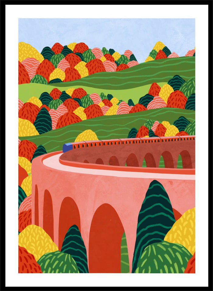 Ceyda Alasar - Winding Autumn Viaduct Art Print_Sugar & Canvas_Ceyda Alasar