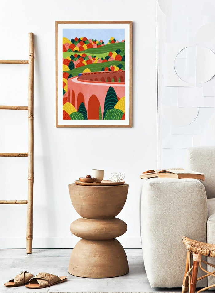 Ceyda Alasar - Winding Autumn Viaduct Art Print_Sugar & Canvas_Ceyda Alasar
