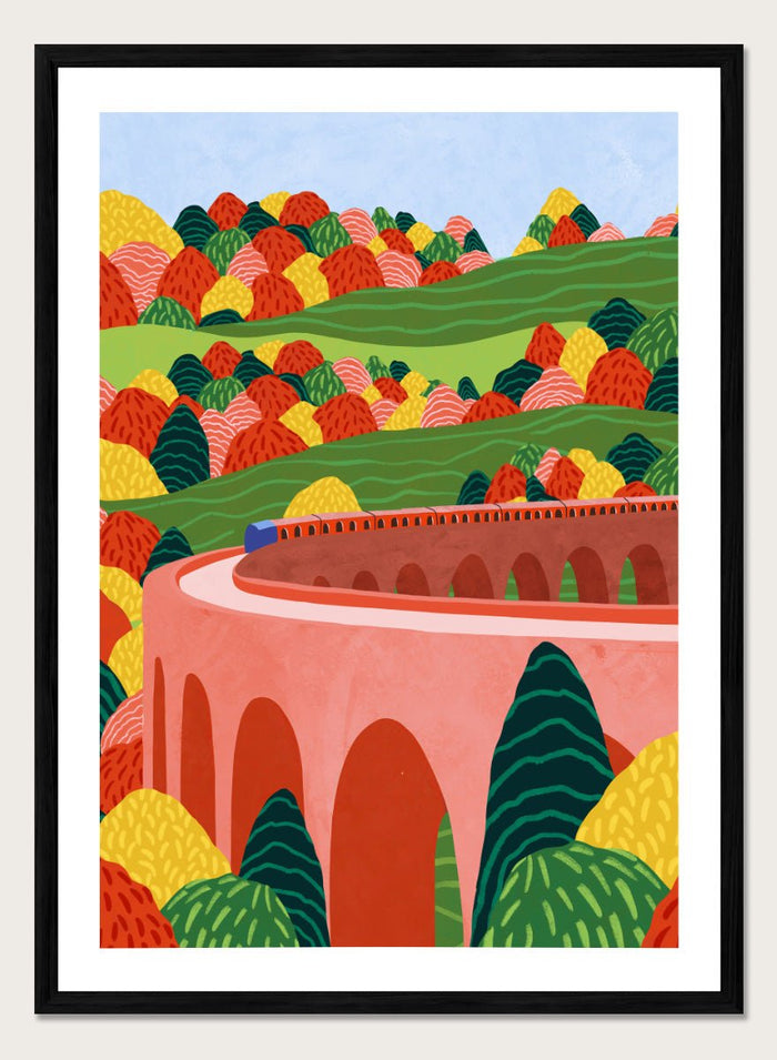 Ceyda Alasar - Winding Autumn Viaduct Art Print_Sugar & Canvas_Ceyda Alasar