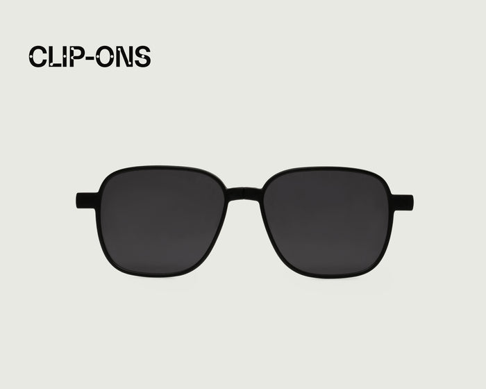 Midnight Polarized::Chase Clip-Ons pilot Black metal front