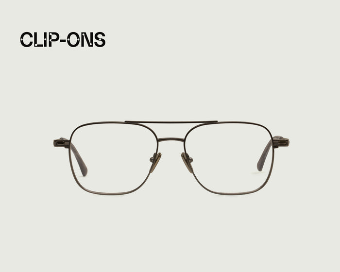 Gunmetal-Midnight Polarized::Chase Eyeglasses pilot Black metal front 1