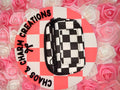 Checkered Print Wristlet