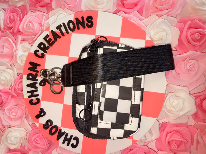 Checkered Print Wristlet