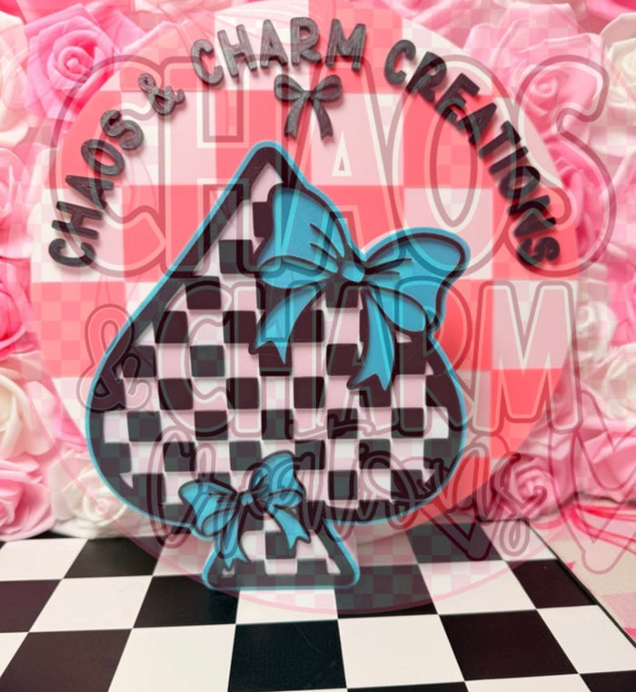 Checkered Spade with Bow Pen Box * Exclusive
