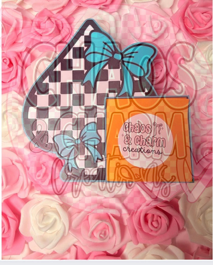 Checkered Spade with Bow Sticky Note Holder* exclusive