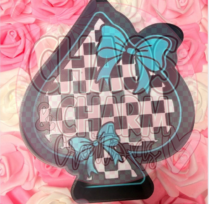 Checkered Spade with Bow Tray * Exclusive