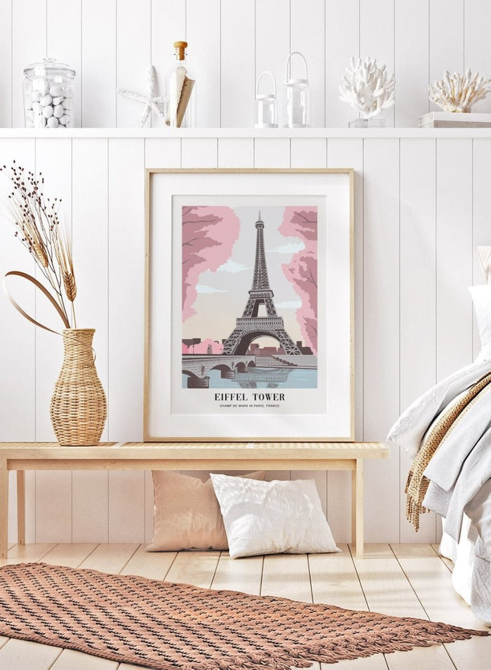 Cherry Blossoms with Eiffel Tower Art Print TA22_Sugar & Canvas_Sugar & Canvas