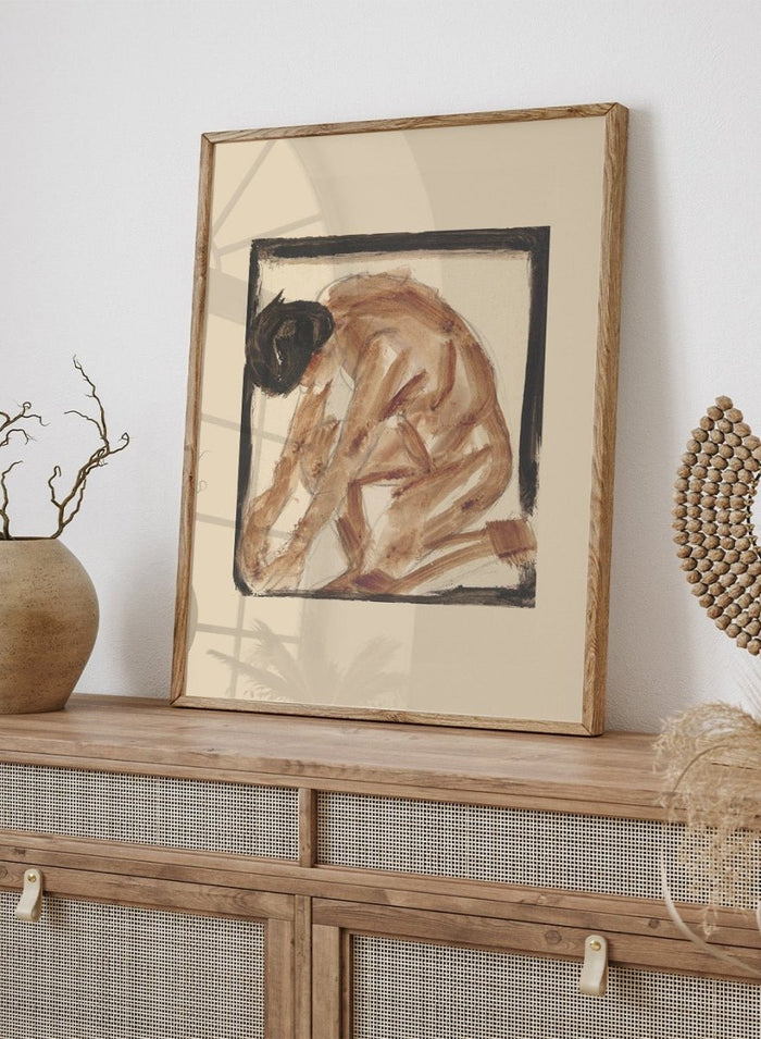 “Kneeling Nude to the Left” Art Print_Sugar & Canvas