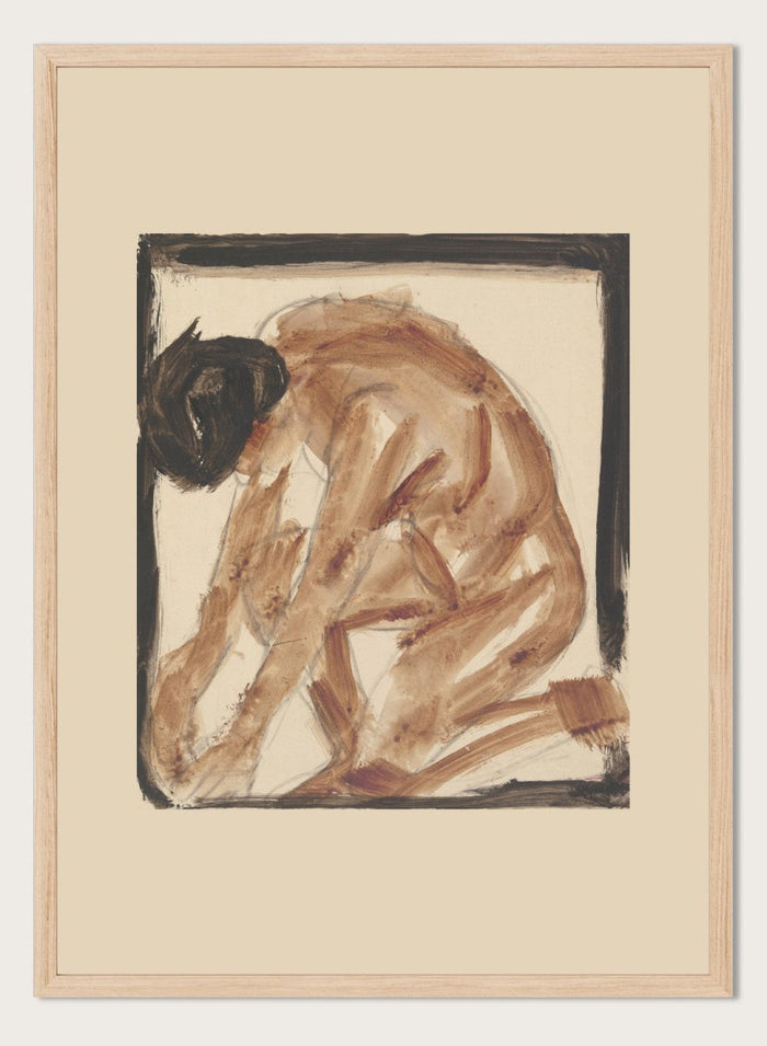 Christian Rohlfs - Kneeling Nude to the Left Art Print