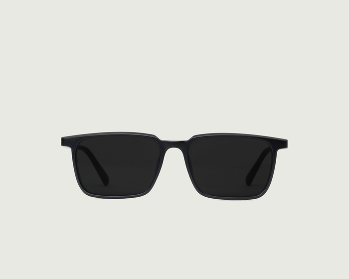 Midnight Polarized::Chuck Sunglasses Square Black recycled polyester front