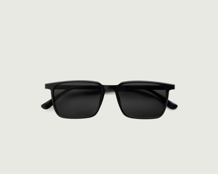 Midnight Polarized::Chuck Sunglasses Square Black recycled polyester top