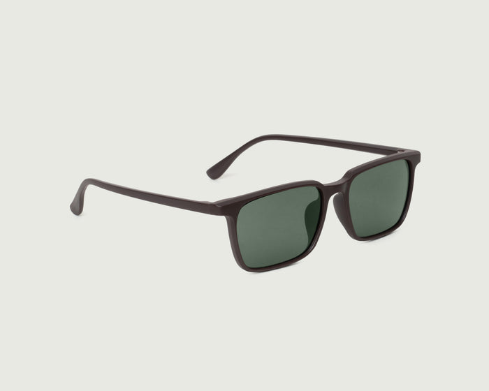 Brunette::Chuck Sunglasses square Brown recycled polyester front diagonal