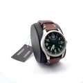 Citizen Eco-Drive Green Dial Brown Leather Strap Watch